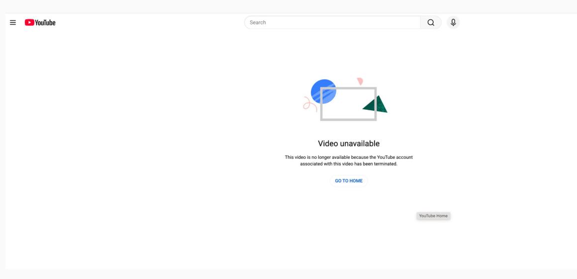YouTube: account terminated
