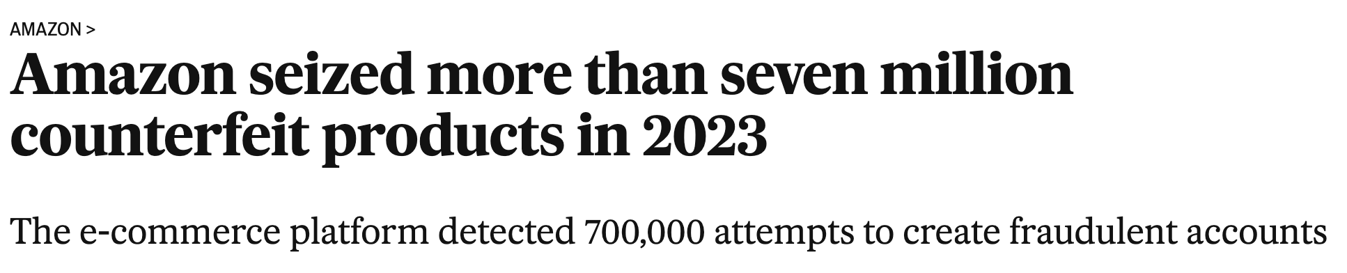 Amazon seized more than seven million counterfeit products in 2023