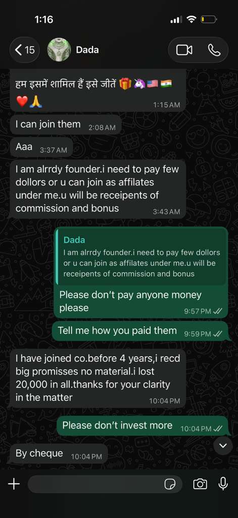 WhatsApp scam: OnPassive founder promotion